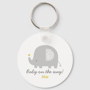 Cute elephant with year of birth key ring
