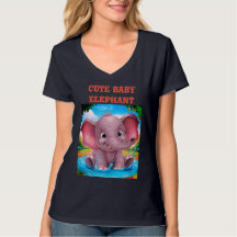 Cute Elephant Womens T-Shirt
