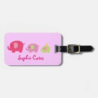 Cute Elephants Girls Bag Tag