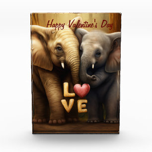 Cute elephants in love   photo block