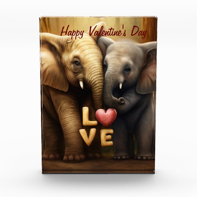 Cute elephants in love   photo block (Front)