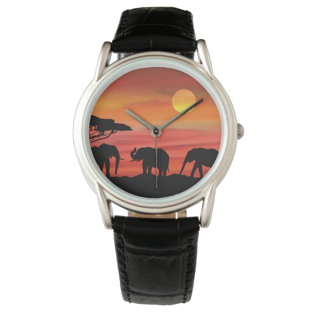 Cute Elephants in the Serengeti Watch (Front)