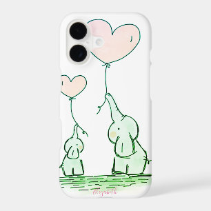 Cute Elephants With Balloons -Personalised