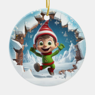 Cute Elf 3D Ceramic Tree Decoration