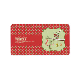 Cute Elf and Christmas Socks Label