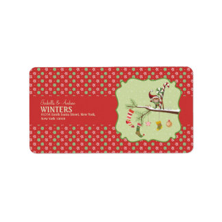 Cute Elf and Christmas Socks Label