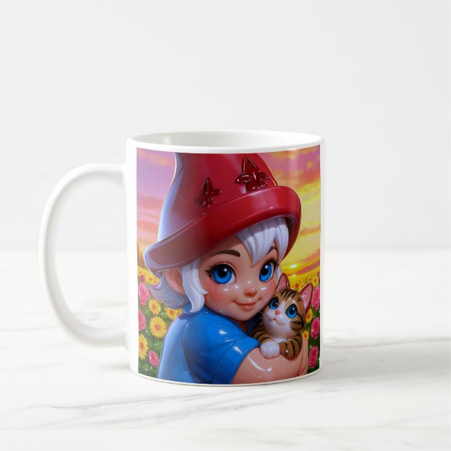 Cute Elf Cat  Coffee Mug (Left)