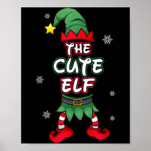 Cute Elf Christmas Pajamas Pjs Matching Family Gro Poster