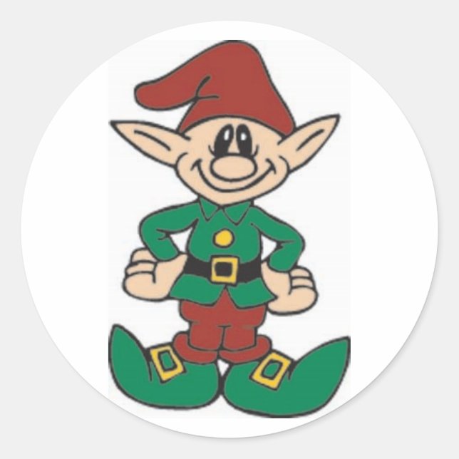 Cute Elf Classic Round Sticker (Front)
