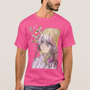 Cute Elf Druid With Falling Sakura T-Shirt
