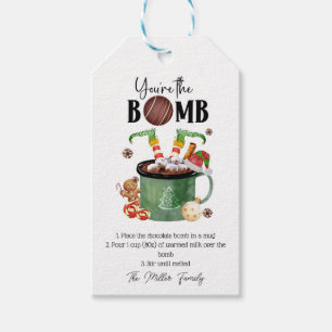 Cute Elf Hot Chocolate Bomb Christmas Favour Gift Tags