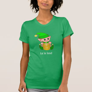 Cute Elf & Personalised Text T-Shirt