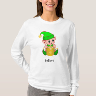 Cute Elf & Personalised Text T-Shirt