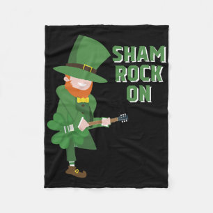 Cute Elf Playing Shamrock Guitar - St. Patricks Da Fleece Blanket