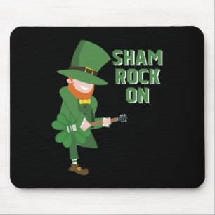 Cute Elf Playing Shamrock Guitar - St. Patricks Da Mouse Mat