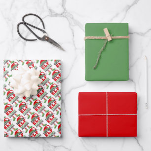 Cute ELF WATCHING Christmas Coordinated Wrapping Paper Sheet