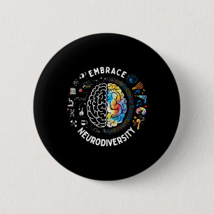 Cute Embrace Neurodiversity Autism Awareness Asd B 6 Cm Round Badge