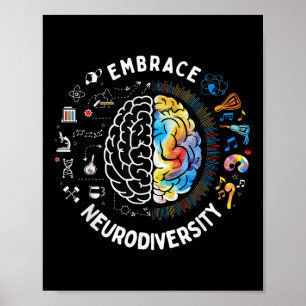 Cute Embrace Neurodiversity Autism Awareness Asd B Poster