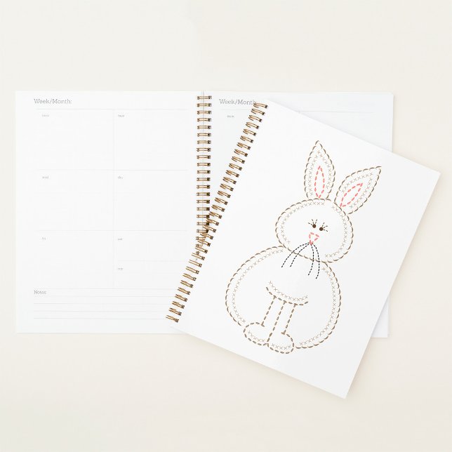 Cute Embroidery Style Bunny Rabbit Planner (Creator Uploaded)