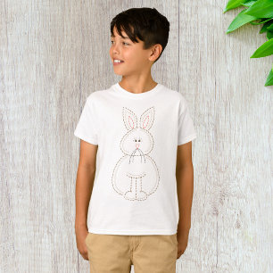 Cute Embroidery Style Bunny Rabbit T-Shirt
