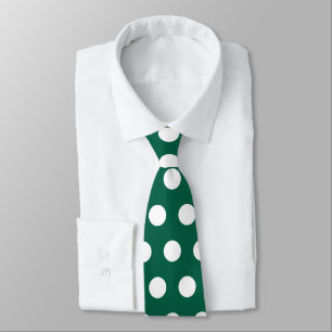 Cute emerald green and white large polka dots tie