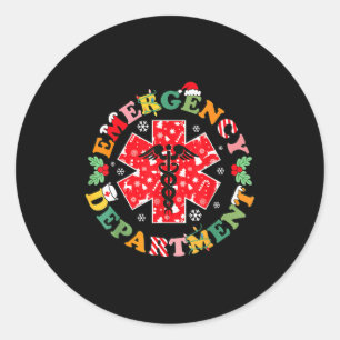 Cute Emergency Department Christmas Er Nurse Santa Classic Round Sticker