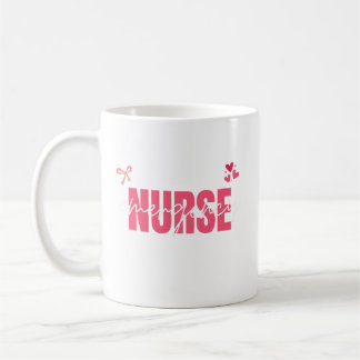 Cute Emergency Nurse Ribbon Hearts Coffee Mug