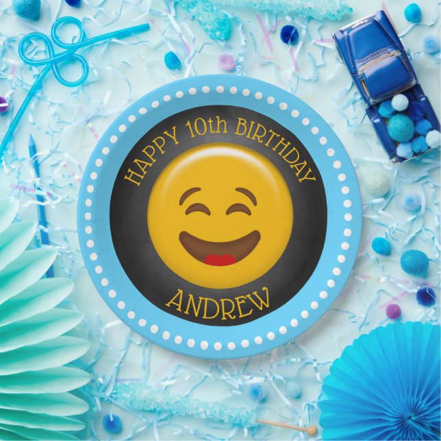 Cute Emoji Birthday Party Paper Plate (Party)