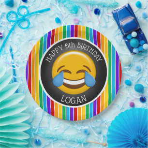 Cute Emoji Birthday Party Paper Plate