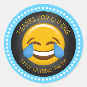 Cute Emoji Birthday Thank You Classic Round Sticker