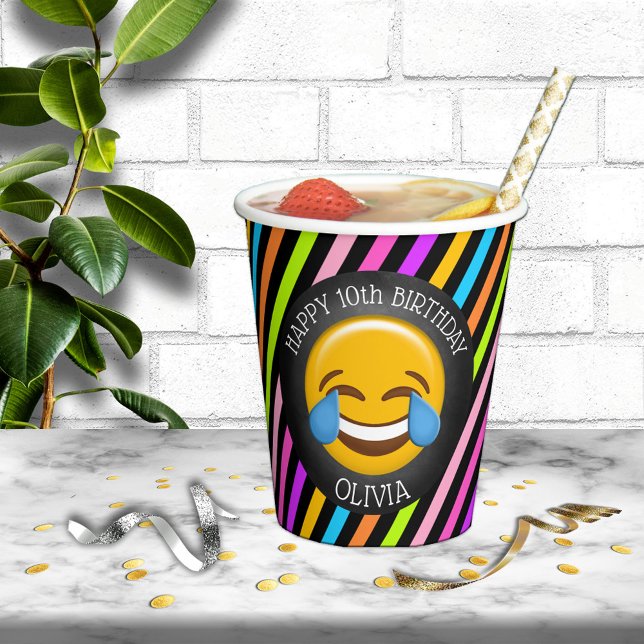 Cute Emoji Girl's Birthday Party Paper Cups (Creator Uploaded)