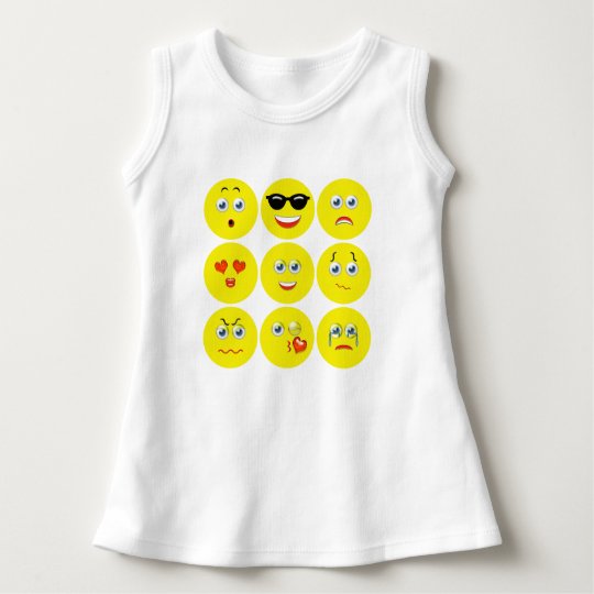 Cute Emoji Pattern Dress