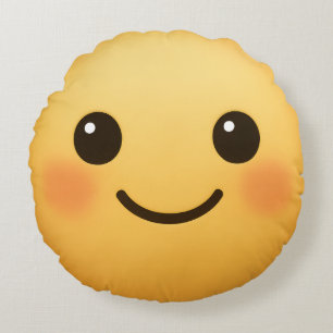 Cute emojie face  round cushion