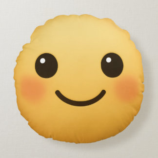 Cute emojie face  round cushion