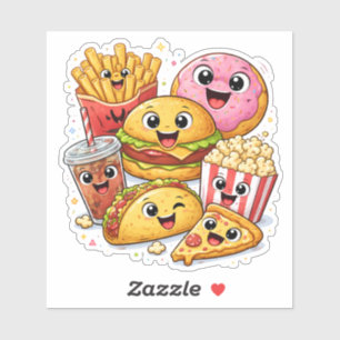 Cute Emotional Food Custom-Cut Vinyl Sticker