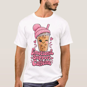 Cute Emotional Support Caffeine Iced Coffee Preppy T-Shirt
