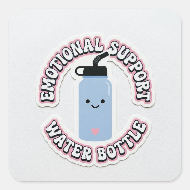 Cute Emotional Support Water Bottle Sticker - Kawa (Front)