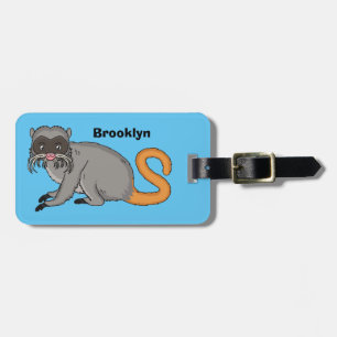 Cute Emperor Tamarin illustration cartoon Luggage Tag