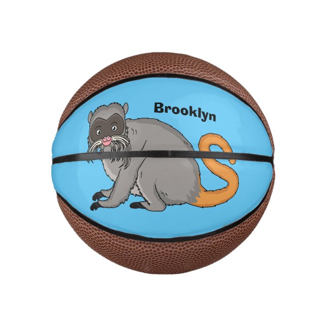 Cute Emperor Tamarin illustration cartoon  Mini Basketball (Front)