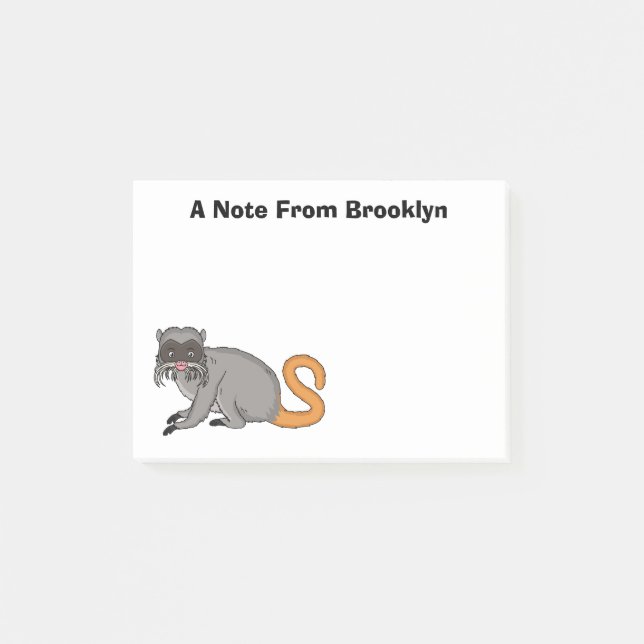 Cute Emperor Tamarin illustration cartoon Post-it Notes (Front)