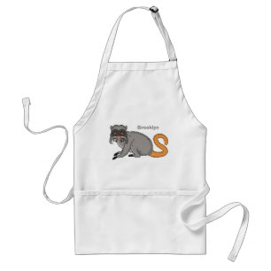 Cute Emperor Tamarin illustration cartoon Standard Apron