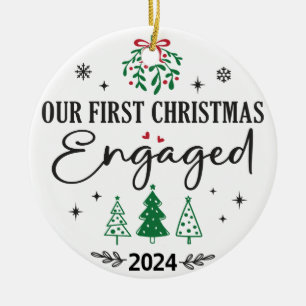 Cute Engaged Our First Christmas Ceramic Tree Decoration