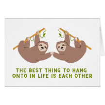 Cute Engagement Congratulations Card Sloths