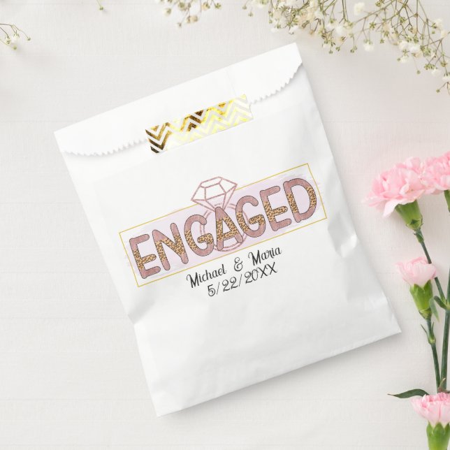 Cute engagement party add names date favour bags (Sealed)