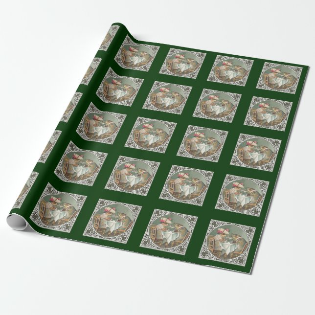 Cute Engagement Party Wrapping Paper (Unrolled)