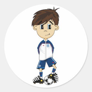 Cute England Soccer Boy Sticker