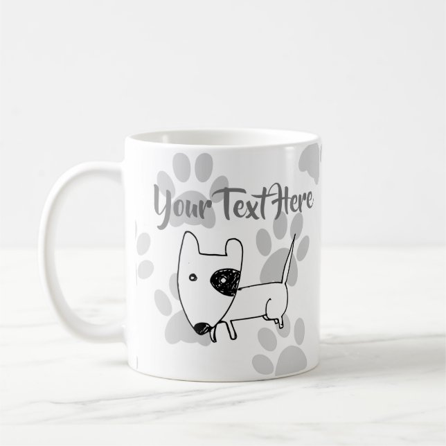 Cute English Bull Terrier Coffee Mug (Left)