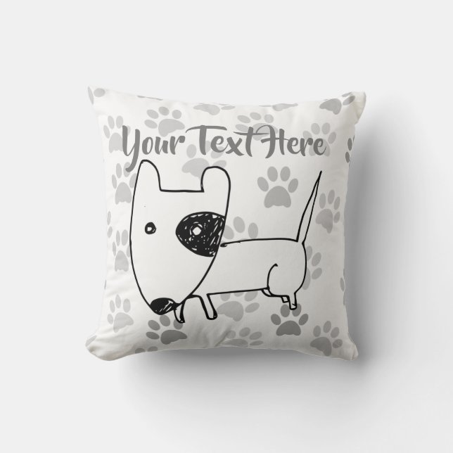 Cute English Bull Terrier Cushion (Front)