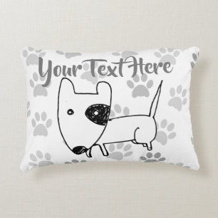 Cute English Bull Terrier Decorative Cushion