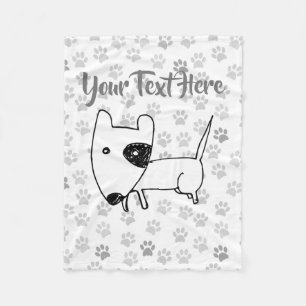 Cute English Bull Terrier Fleece Blanket